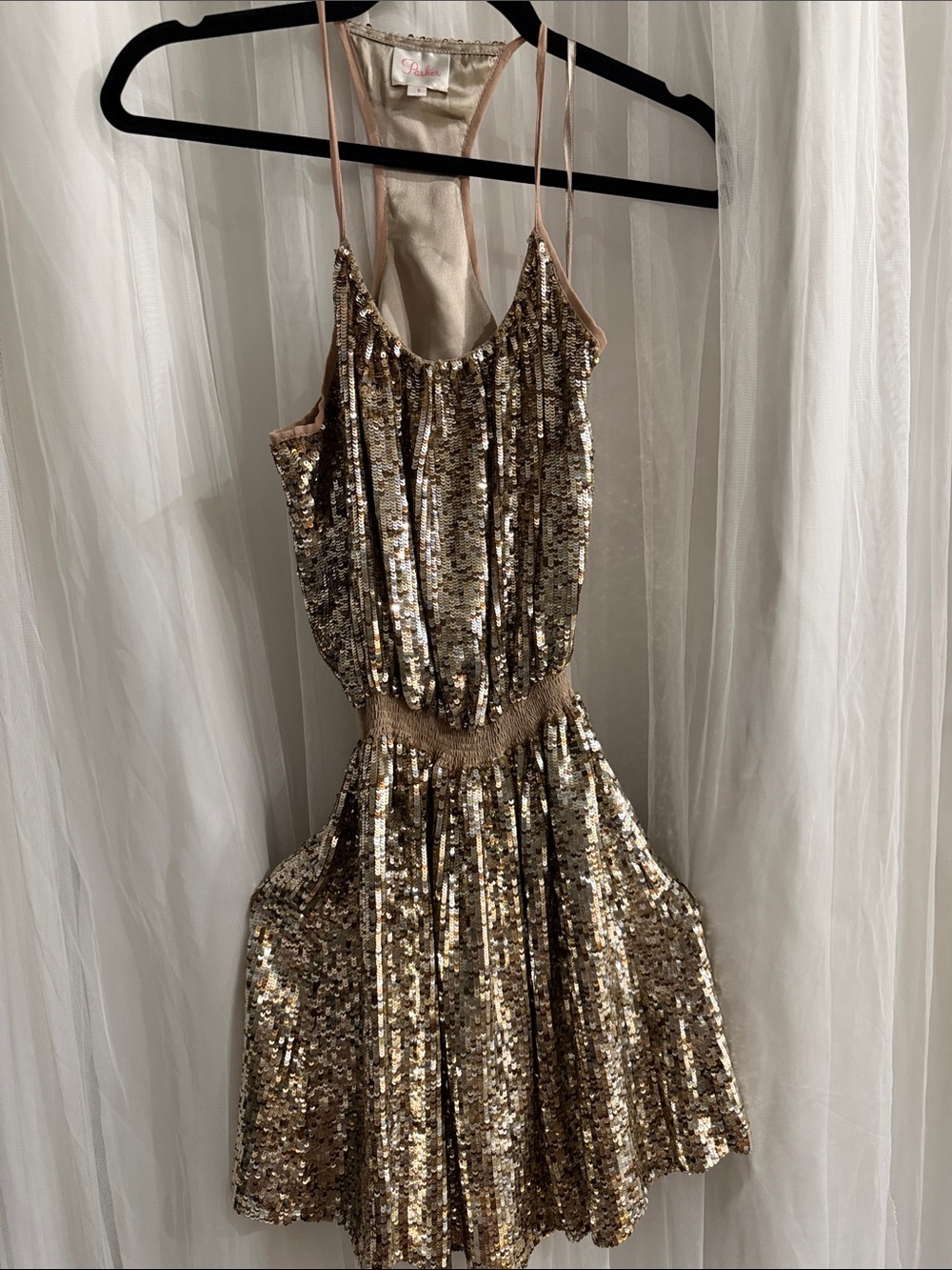 Parker Gold Sequin Mini Dress